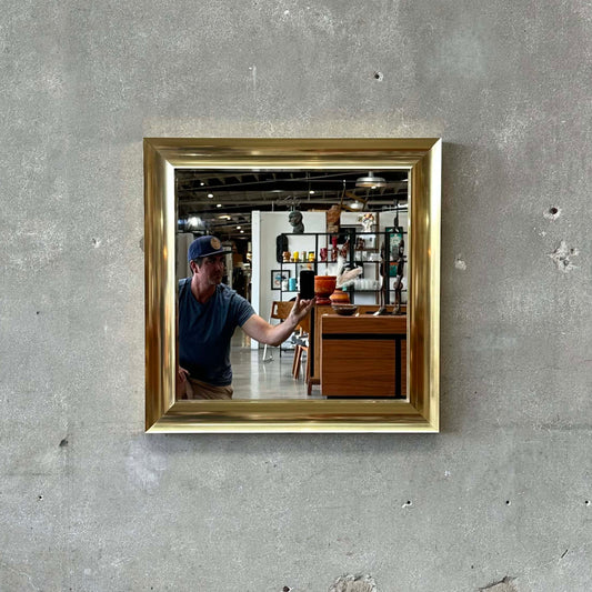 Vintage Gold Brass Mirror