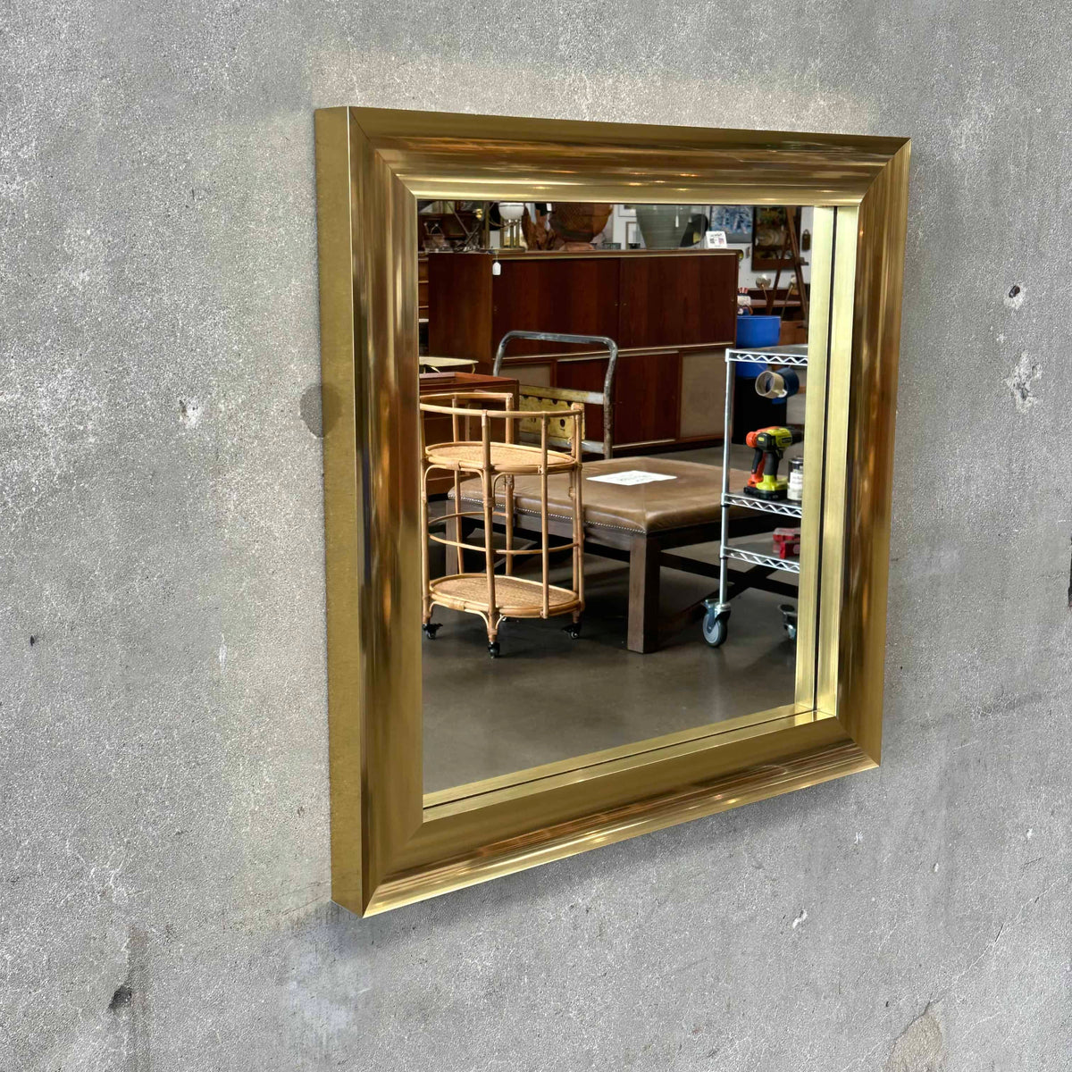 Vintage Gold Brass Mirror