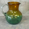 Hand Made Glass Pitcher Green to Amber Fade