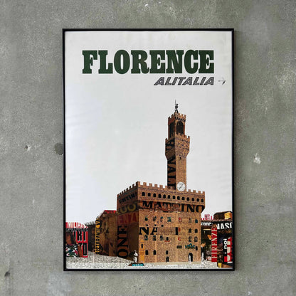 1960s Original Airline Travel Poster "Florence"