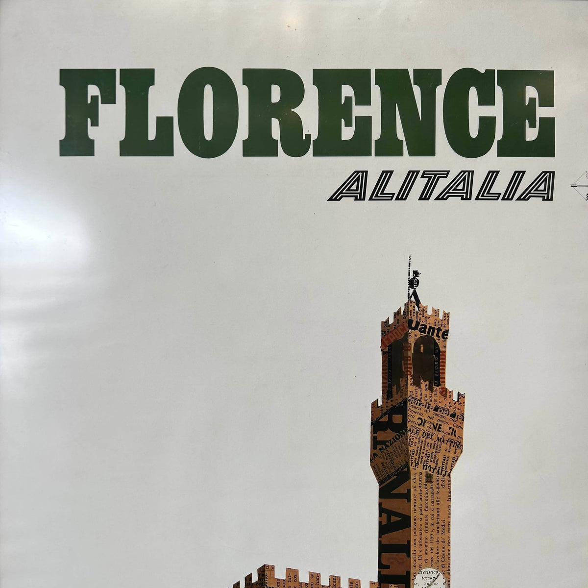 1960s Original Airline Travel Poster "Florence"