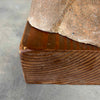 Earthenware Sculpture of Man Bust on Wood Block