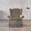 Vintage Emerald Wingback Chair