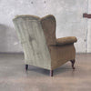 Vintage Emerald Wingback Chair