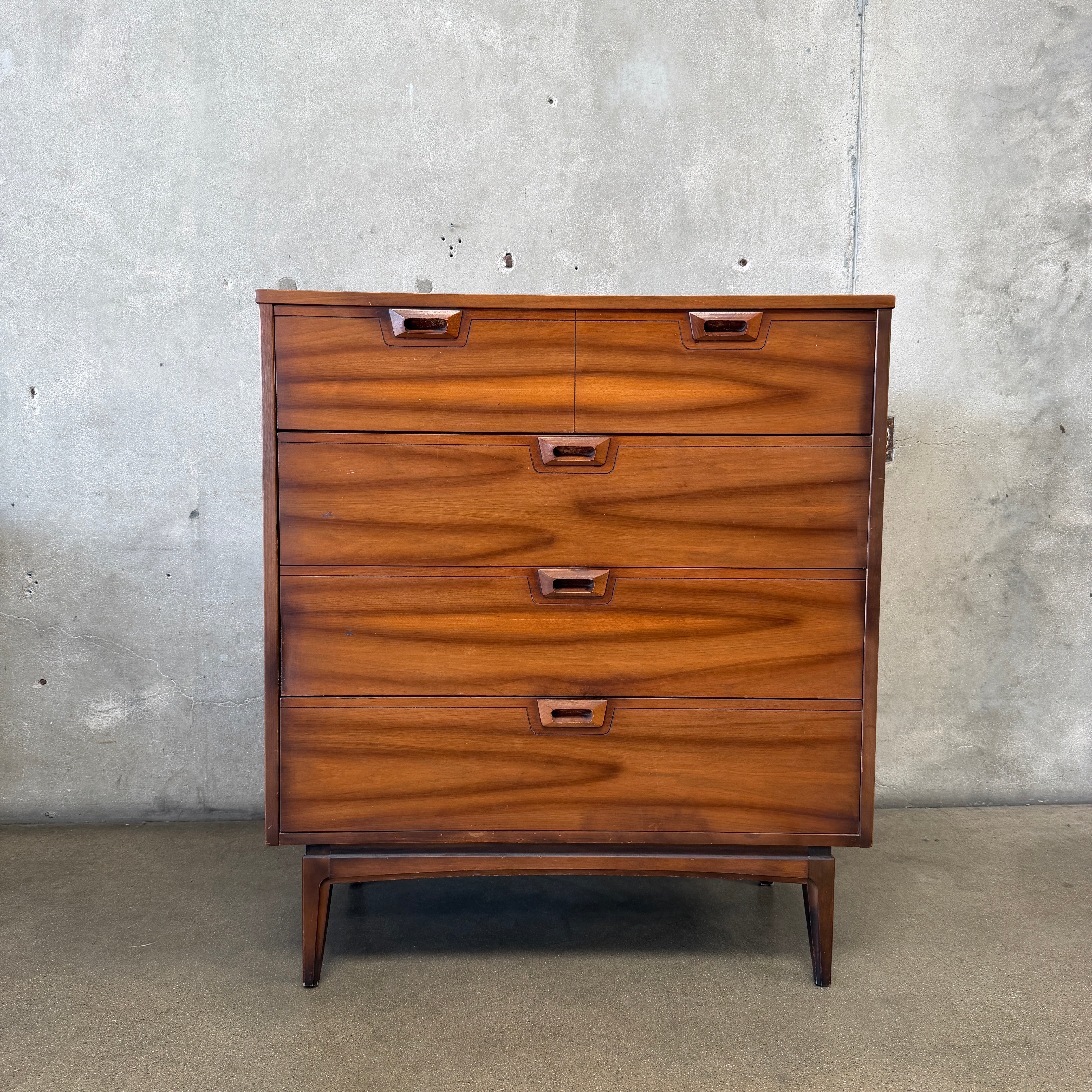 mid century modern 4 drawer dresser Mid Century Modern 4 Drawer Highboy JB Van Sciver