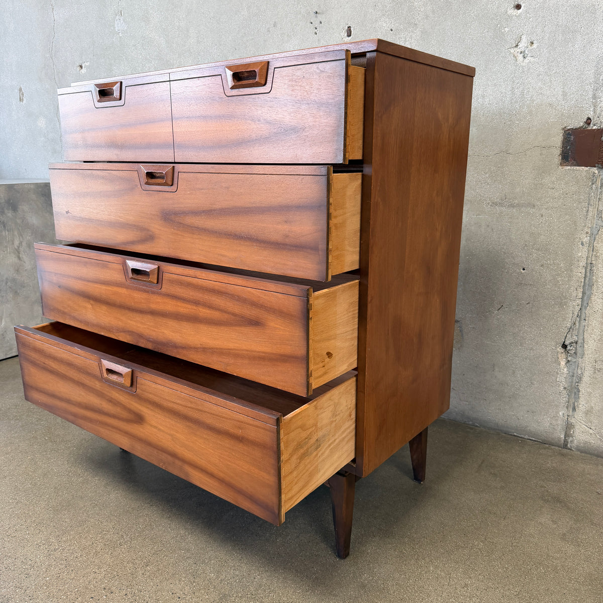 Mid Century Modern 4 Drawer Highboy JB Van Sciver