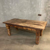 Antique Mexican Hacienda Solid Walnut Wood Dining Table