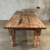 Antique Mexican Hacienda Solid Walnut Wood Dining Table