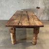 Antique Mexican Hacienda Solid Walnut Wood Dining Table