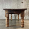 Antique Mexican Hacienda Solid Walnut Wood Dining Table