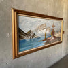 1970's Oil On board Lake Scenery Painting