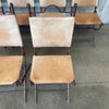Set of Six Vintage Mexican Leather & Cast Iron Dining Chairs