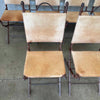 Set of Six Vintage Mexican Leather & Cast Iron Dining Chairs