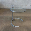 Mid Century Chrome & Glass Side Table Eileen Grey Style