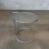 Mid Century Chrome & Glass Side Table Eileen Grey Style