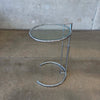 Mid Century Chrome & Glass Side Table Eileen Grey Style