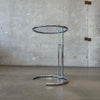 Mid Century Chrome & Glass Side Table Eileen Grey Style