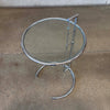 Mid Century Chrome & Glass Side Table Eileen Grey Style