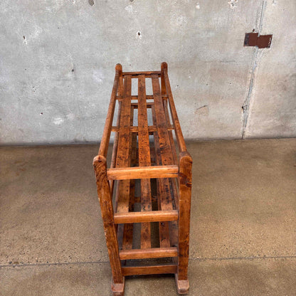 Three Tier Antique Shoe Rack on Wheels - Rolls Beautifully
