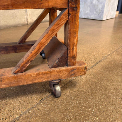 Three Tier Antique Shoe Rack on Wheels - Rolls Beautifully