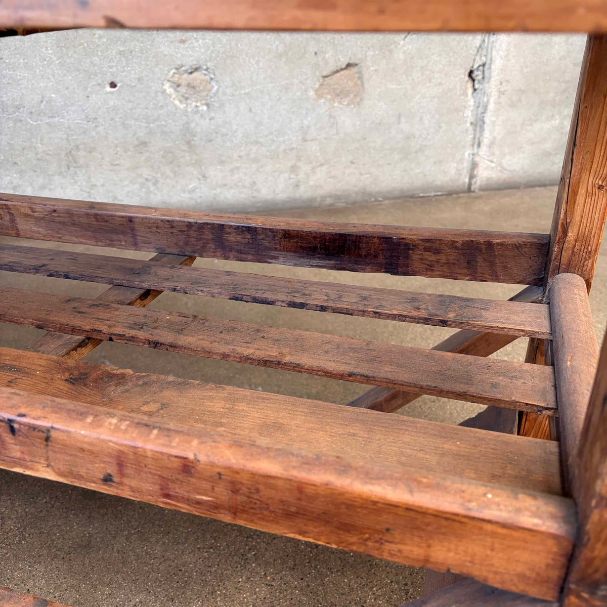 Three Tier Antique Shoe Rack on Wheels - Rolls Beautifully