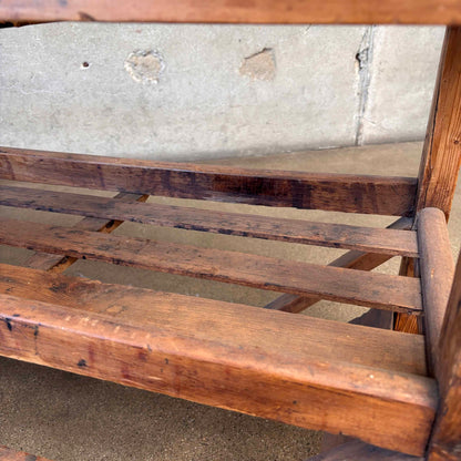 Three Tier Antique Shoe Rack on Wheels - Rolls Beautifully