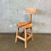 Vintage Wood Stool With Adjustable Back Rest - PENDING