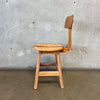 Vintage Wood Stool With Adjustable Back Rest - PENDING