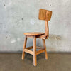 Vintage Wood Stool With Adjustable Back Rest - PENDING