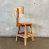 Vintage Wood Stool With Adjustable Back Rest - PENDING