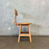 Vintage Wood Stool With Adjustable Back Rest - PENDING