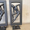 Pair of Vintage Brutalist Metal & Plaster Sculptures - Ballet Dancers