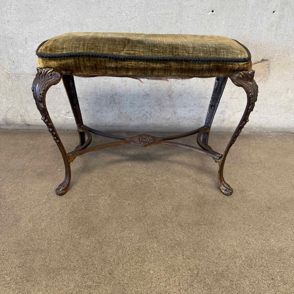 1920 Metal Bench w/Original Mohair