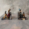 Roland Paris Marble & Cast Bronze Cold-Painted 1930s Bookends - Pending