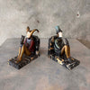 Roland Paris Marble & Cast Bronze Cold-Painted 1930s Bookends - Pending