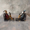 Roland Paris Marble & Cast Bronze Cold-Painted 1930s Bookends - Pending