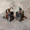 Roland Paris Marble & Cast Bronze Cold-Painted 1930s Bookends - Pending