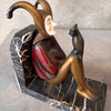 Roland Paris Marble & Cast Bronze Cold-Painted 1930s Bookends - Pending