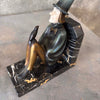 Roland Paris Marble & Cast Bronze Cold-Painted 1930s Bookends - Pending