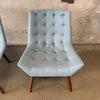 Pair of Reproduction Shelly Tufted Mid Century Modern Chairs