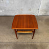 Danish Modern Cane + Teak Side Table by Poul Jensen for Selig