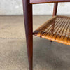 Danish Modern Cane + Teak Side Table by Poul Jensen for Selig