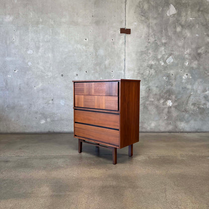 Mid Century Modern Walnut Highboy Dresser