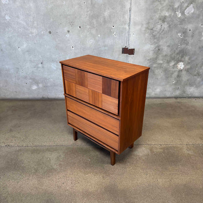 Mid Century Modern Walnut Highboy Dresser