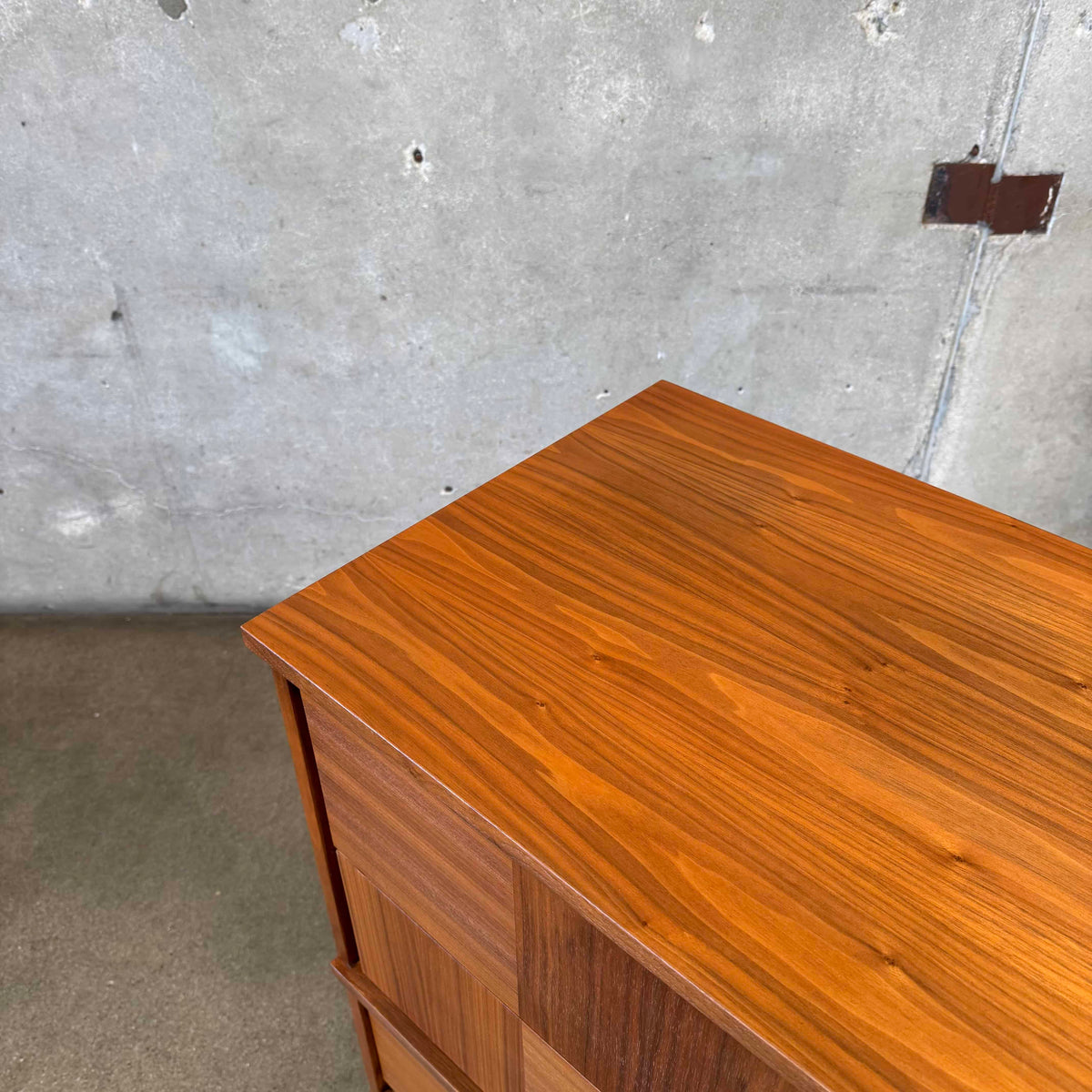 Mid Century Modern Walnut Highboy Dresser