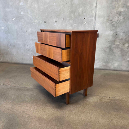 Mid Century Modern Walnut Highboy Dresser