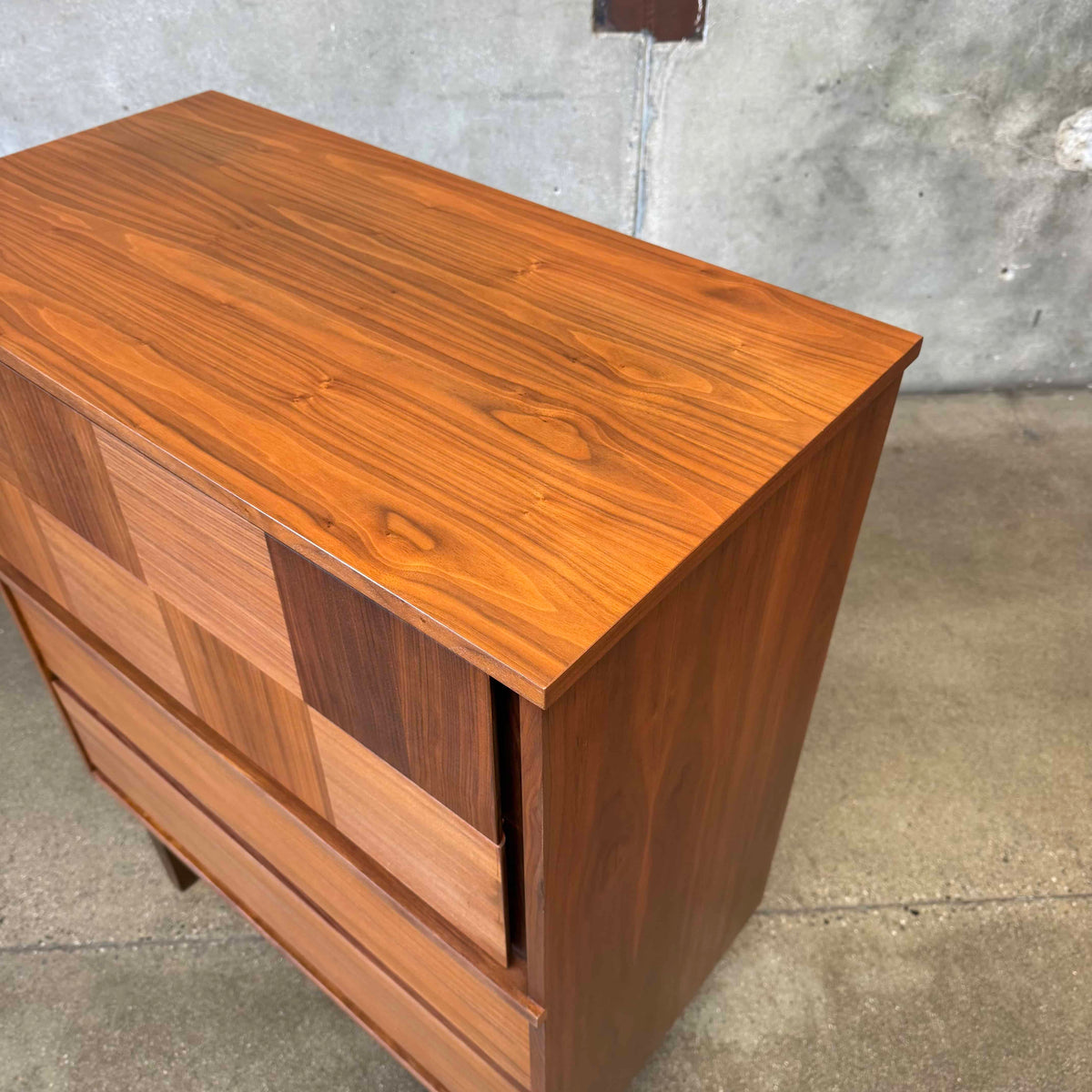Mid Century Modern Walnut Highboy Dresser
