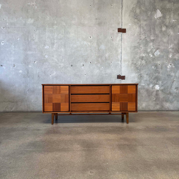 Mid Century Modern Walnut Nine Drawer Dresser