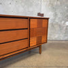 Mid Century Modern Walnut Nine Drawer Dresser