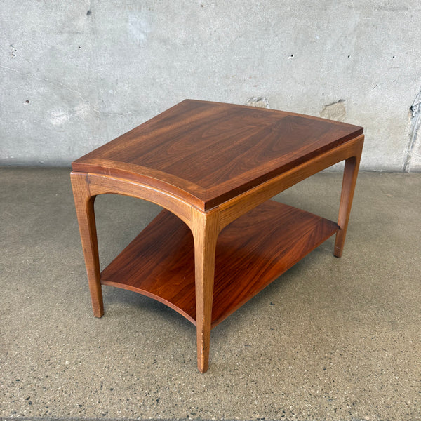 1962 Lane "Rhythm" Line Wedge Two-Tier Walnut Side/End Table